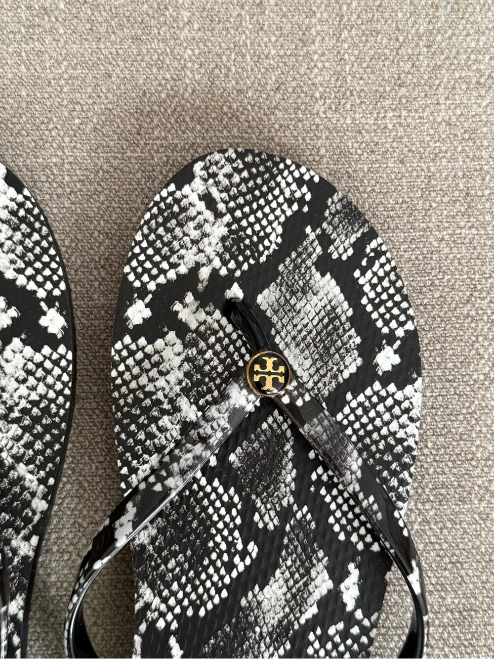 Tory Burch Snake-Print Flip Flops